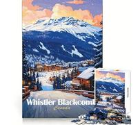 Whistler Blackcomb Ski Resort Adults Puzzles 1000 Piece Jigsaws Strategic Think Mindful Escape Precise Fit Nice Gift (38x26cm)