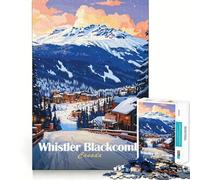 Whistler Blackcomb Ski Resort Jigsaw for Teenagers1000 Pieces Mind Boost Game Firm Fit Secure Assembly Bonding Activity for Loved Ones (38x26cm)