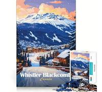 Whistler Blackcomb Ski Resort Jigsaw Puzzles 1000 Mental Focus Game Precision Cut Smooth Edges Meaningful Connection Building Game (50x75cm)