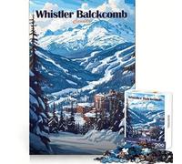 Whistler Blackcomb Ski Resort Puzzles for Teenagers 1000 Piece Logic Practice Calm Downtime Clean Edges Ideal Present (50x75cm)