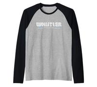 Whistler British Columbia BC 70s 80s Retro Type Graphic Raglan Baseball Tee