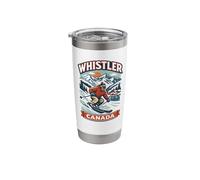 Whistler Canada Ski Retro Mountain Graphic Stainless Steel Insulated Tumbler