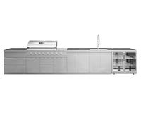 WHISTLER GRILLS Lechlade 6-Burner Stainless Steel Kitchen with Double Door Fridge and Sink