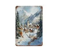 Whistler Ski Canada Posters Vintage Watercolor Metal Tin Sign