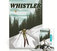 Whistler Ski Poster 1000 Piece Puzzle For Adults Mind Skill Play Laser Cut for Flawless Fit Rewarding Activity for Rainy Days (50x75cm)