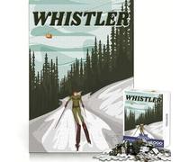 Whistler Ski Poster for Adults 1000 Piece Puzzle Brain Exercise Restful Escape Precision Cut Ideal Xmas Gift (50x75cm)