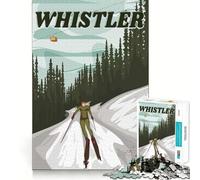Whistler Ski Poster Jigsaw Puzzles 1000 Cognitive Skill Toy Smooth Burr Free Surface Relaxing Indoor Group Activity (38x26cm)