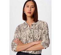 Whistles Animal Print Collared Button Through Shirt Brown Mix