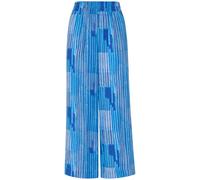 Whistles Blue Stripe Print Cropped Trousers - 16, Blue/Multi