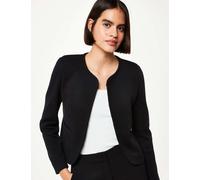 Whistles Jersey Collarless Cropped Jacket Black