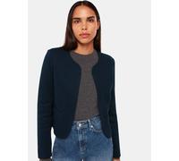 Whistles Jersey Collarless Cropped Jacket Navy