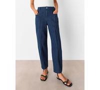 Whistles Pinstripe High Waisted Barrel Jeans Navy Mix