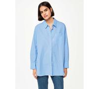 Whistles Pure Cotton Striped Collared Relaxed Shirt Blue Mix