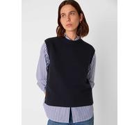 Whistles Pure Wool Crew Neck Vest Top Navy