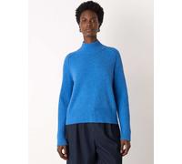 Whistles Pure Wool Funnel Neck Jumper Blue