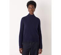 Whistles Pure Wool Funnel Neck Jumper Navy