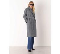 Whistles Pure Wool Textured Belted Longline Wrap Coat Grey