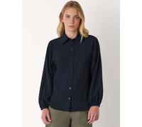 Whistles Textured Blouson Sleeve Shirt Navy