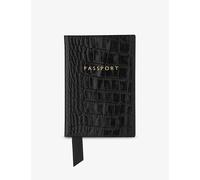 Whistles Whistles Croc-Embossed Leather Passport Holder Black 1 Size