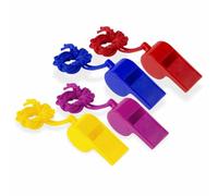 Whistles with Lanyards Durable Coaches Whistles Loud Crisp Sound Whistles Suitable for Outside Parties Sports Referees Officials Emergency Survival Camping Lifeguard Assorted Colours (4Pcs)