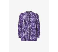 Whistles Womens Abstract Leopard-print Regular-fit Eco Viscose-blend Shirt 14
