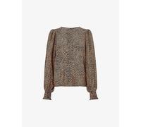 Whistles Womens Black/multi Coffee Bean Abstract-print Woven Top 18