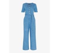 Whistles Womens Blue Freyja Scoop-neck Denim Jumpsuit 14