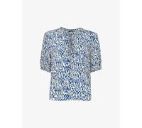 Whistles Womens Cream Jessie Leopard-print Short-sleeve Woven Blouse 6