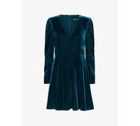 Whistles Womens Green Charley Flared Velvet Mini Dress 16