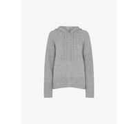 Whistles Womens Grey Brushed-texture Relaxed-fit Stretch Wool-blend Hoody Xs