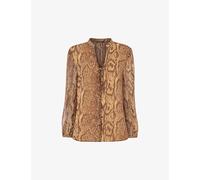 Whistles Womens Ske Print Serpant Graphic-print Tie-front Woven Shirt 14