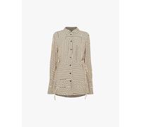 Whistles Womens Whistles Angled-Stripe Side-Tie Woven Shirt Cream 10