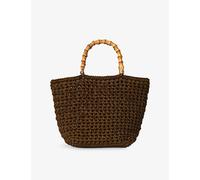 Whistles Womens Whistles Bamboo-Handle Crochet Bag Khaki/Olive 1 Size