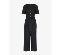 Whistles Womens Whistles Fiona Button-Down Short-Sleeve Linen Jumpsuit Black 18