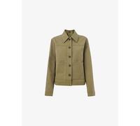 Whistles Womens Whistles Mia Four-Pocket Cotton-Blend Jacket Khaki/Olive 12