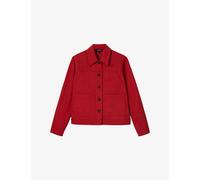 Whistles Womens Whistles Mia Patch-Pocket Cotton and Lyocell Jacket Red 18