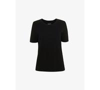 Whistles Womens Whistles Rosa Double-Trim Cotton T-Shirt Black S