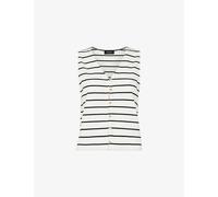 Whistles Womens Whistles Stripe-Print Button-Front Stretch-Cotton Tank Top Multi-Coloured L
