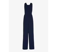 Whistles Womens Whistles Tie-Back Maxi Stretch-Woven Jumpsuit Navy 12