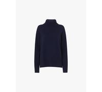 Whistles Womens Whistles Turtleneck Relaxed-Fit Cashmere Jumper Navy L