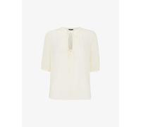 Whistles Womens White Jessie Tie-front Relaxed-fit Woven Blouse 12