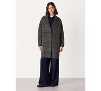 Whistles Wool Rich Checked Relaxed Coat Grey Mix
