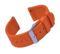 Whistling Dixie 20mm Orange Nylon Watch Strap from Holdfast. NATO 2 Piece Watch Strap Design with Quick Release Connection System. Military Style Strong and Durable Watch Strap. Silver Buckle