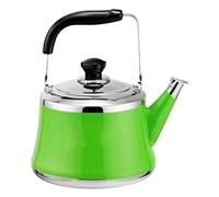 Whistling Gas Kettle304 Stainless Steel Light Weight Induction Cooker Kettle with Traditional Retro Spout for Hob or Stove Top Coffee Pot Teapot-Green||1L