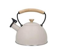 La Cafetière 1.6L Whistling Kettle, Stainless Steel Frame with Easy-Grip and Anti-Scald Wooden Handle, Induction Hob-Safe Tea Kettle for Boiling Water, Cream, Latte