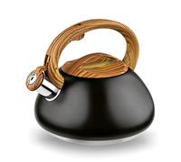 Whistling Kettle Stainless Steel 3 L Stove Top Induction Gas Electric Traditional Kettle Camping Black Grey (Black)