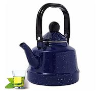 Whistling Tea Kettle 1L Kettle Enamel Flower Tea Water Jug for Household Camping