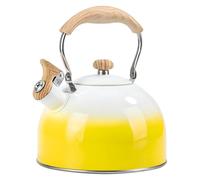 Whistling Tea Kettle, 2.5 L Teapot with Cool Touch Ergonomic Handle, Food Grade Stainless Steel Kettle Teapot for Stove Top (Gradient Yellow)