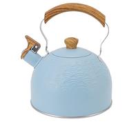 Whistling Tea Kettle, 2.5L Modern Stainless Steel Whistling Tea Pot with Anti-Hot Handle, Hot Water Boiling Tea Pots for Stove Top - Sky Blue