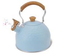 Whistling Tea Kettle, Stovetop Kettle, Tea Kettle Stovetop, Whistling Tea Kettle 2.5L Sky Blue Whistle Sound Stainless Steel Ergonomic Handle Stovetop Kettle for Kitchen Cafe Bar